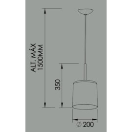 PENDENTE BILBOQUE 200X350MM CABO 3 METROS | NEWLINE - 111Y PENDENTE BILBOQUE 200X350MM CABO 3 METROS | NEWLINE - 111Y