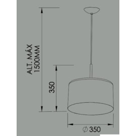 PENDENTE BILBOQUE 350X350MM CABO 3 METROS | NEWLINE - 112Y PENDENTE BILBOQUE 350X350MM CABO 3 METROS | NEWLINE - 112Y