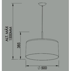 PENDENTE BILBOQUE 500X385MM CABO 3 METROS  | NEWLINE - 113Y PENDENTE BILBOQUE 500X385MM CABO 3 METROS  | NEWLINE - 113Y