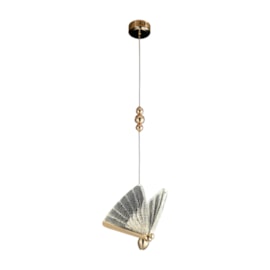 PENDENTE BORBOLETA LED 3000K 6W BIVOLT 22X22CM METAL E ACRÍLICO DOURADO | SINDORA DCD03246 PENDENTE BORBOLETA LED 3000K 6W BIVOLT 22X22CM METAL E ACRÍLICO DOURADO | SINDORA DCD03246