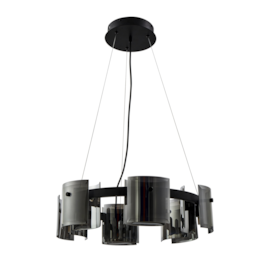 PENDENTE BOUZE CIN 60CM 6XG9 PRETO E FUME | NORDECOR 2533 PENDENTE BOUZE CIN 60CM 6XG9 PRETO E FUME | NORDECOR 2533