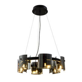 PENDENTE BOUZE CIN 60CM 6XG9 PRETO E FUME | NORDECOR 2533 PENDENTE BOUZE CIN 60CM 6XG9 PRETO E FUME | NORDECOR 2533