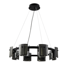 PENDENTE BOUZE CIN 80CM 8XG9 PRETO E FUME | NORDECOR 2535 PENDENTE BOUZE CIN 80CM 8XG9 PRETO E FUME | NORDECOR 2535