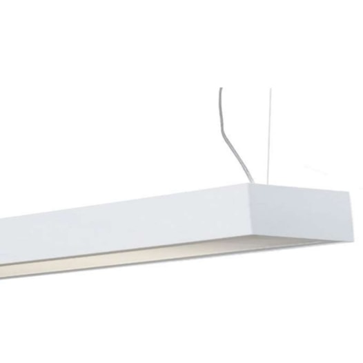 PENDENTE BOX RETANGULAR 2 TUBULAR T8 60CM 62,5X10CM METAL | TKS 50791/50790 - Branco PENDENTE BOX RETANGULAR 2 TUBULAR T8 60CM 62,5X10CM METAL | TKS 50791/50790 - Branco