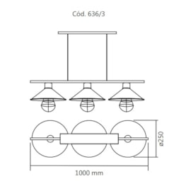 PENDENTE BRONX 3L E27 100CM | SPOTLINE 636/3