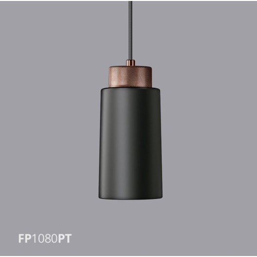 PENDENTE BRONZO 1X E27 Ø11,7X20CM PRETO/BRONZE | FLAVO FP1080PT