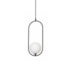 PENDENTE CADRE 17X12X40,5CM METAL PRETO E VIDRO GLOBO FOSCO BRANCO | STUDIOLUCE WHITE PD1333PT-BR