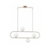 PENDENTE CADRE 95X12X48CM METAL BRONZE E VIDRO GLOBO FOSCO BRANCO | STUDIOLUCE WHITE PD1329BZ-BR