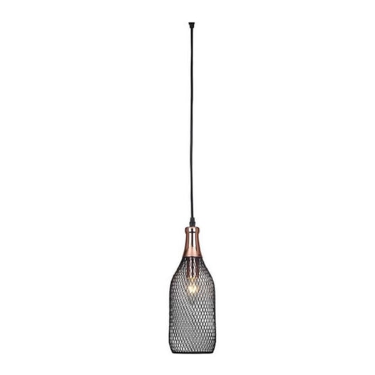 PENDENTE CAGE ARAMADO Ø12CM METAL PRETO E ROSE GOLD | SKYLIGHT SKY-3035