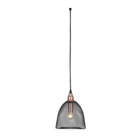 PENDENTE CAGE ARAMADO Ø18CM METAL PRETO E ROSE GOLD | SKYLIGHT SKY-3033 PENDENTE CAGE ARAMADO Ø18CM METAL PRETO E ROSE GOLD | SKYLIGHT SKY-3033