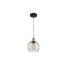 PENDENTE CAGE ARAMADO REDONDO Ø18X22CM METAL COBRE E PRETO | BELLA ILUMINAÇÃO JY010 PENDENTE CAGE ARAMADO REDONDO Ø18X22CM METAL COBRE E PRETO | BELLA ILUMINAÇÃO JY010