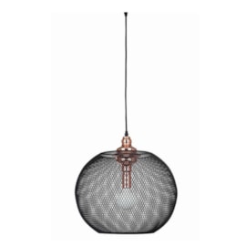 PENDENTE CAGE ARAMADO REDONDO Ø50CM METAL PRETO E ROSE GOLD | SKYLIGHT SKY-3032