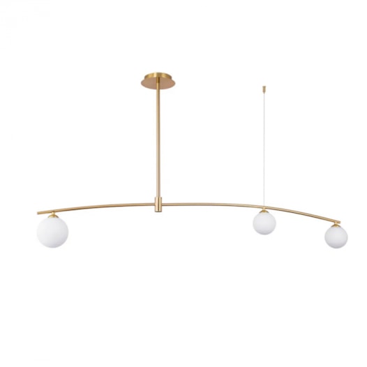 PENDENTE CALDER METAL E VIDRO DOURADO E BRANCO 3XG9 | BELLA ILUMINAÇÃO DW003