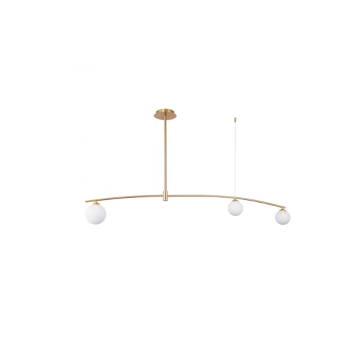 PENDENTE CALDER METAL E VIDRO DOURADO E BRANCO 3XG9 | BELLA ILUMINAÇÃO DW003 PENDENTE CALDER METAL E VIDRO DOURADO E BRANCO 3XG9 | BELLA ILUMINAÇÃO DW003