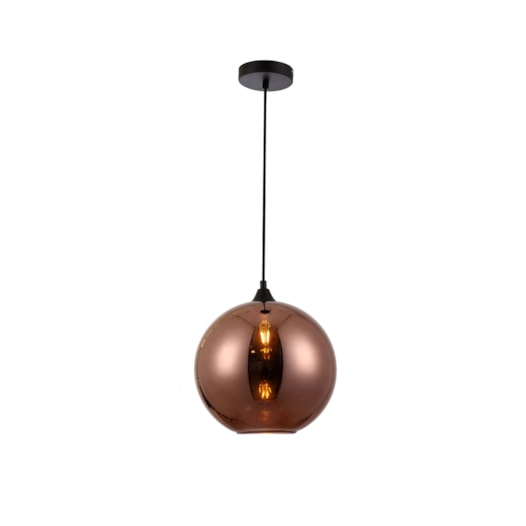 PENDENTE CALICO 25CM METAL PRETO E VIDRO COBRE | STUDIOLUCE WHITE PD1290-CO