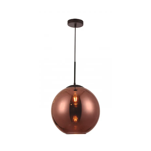 PENDENTE CALICO 35CM METAL PRETO E VIDRO COBRE | STUDIOLUCE WHITE PD1291-CO