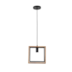 PENDENTE CANDLE UNO 24X24CM METAL E MADEIRA PRETO E AMADEIRADO | NORDECOR 2604