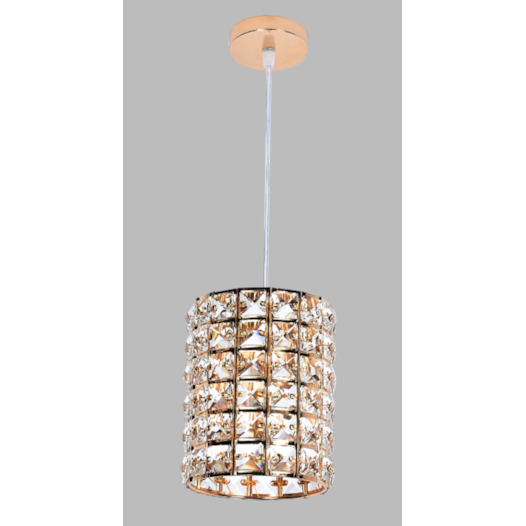 PENDENTE CILÍNDRICO Ø10X15CM CRISTAL E METAL DOURADO | SINDORA DCD00185 PENDENTE CILÍNDRICO Ø10X15CM CRISTAL E METAL DOURADO | SINDORA DCD00185