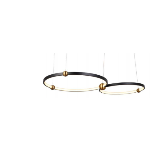 PENDENTE CIRCLES LED 58W 3000K BIVOLT Ø500X400MM - PRETO | SKYLIGHT SKY-3075PT