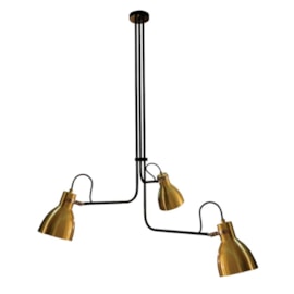 PENDENTE CLIP 3XE27 98X70X70CM AÇO PRETO E DOURADO ESCOVADO | NOVA HOME 3064 PENDENTE CLIP 3XE27 98X70X70CM AÇO PRETO E DOURADO ESCOVADO | NOVA HOME 3064