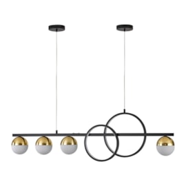 PENDENTE COMPASS N/A PRETO + DOURADO POLIDO 1200+AROS DE 300 E 250 LED 25W 3000K 1500LM BIVOLT | USINA IMPORTS UI20245/120PTDR PENDENTE COMPASS N/A PRETO + DOURADO POLIDO 1200+AROS DE 300 E 250 LED 25W 3000K 1500LM BIVOLT | USINA IMPORTS UI20245/120PTDR