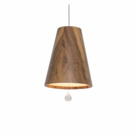 PENDENTE CÔNICO Ø20X25CM MADEIRA, CRISTAL E ACRÍLICO | ACCORD 1130C
