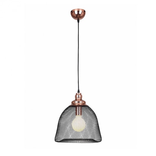 PENDENTE COPPER ARAMADO METAL COBRE E PRETO 1XE27 | BELLA ILUMINAÇÃO XN001 PENDENTE COPPER ARAMADO METAL COBRE E PRETO 1XE27 | BELLA ILUMINAÇÃO XN001