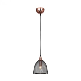 PENDENTE COPPER ARAMADO METAL COBRE E PRETO 1XE27 | BELLA ILUMINAÇÃO XN002