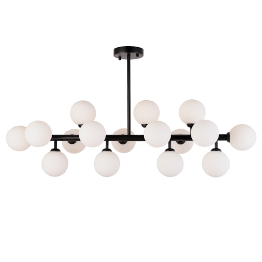 PENDENTE COTTON 100X95CM METAL E VIDRO PRETO E BRANCO FOSCO | SKYLIGHT SKY-3027PT PENDENTE COTTON 100X95CM METAL E VIDRO PRETO E BRANCO FOSCO | SKYLIGHT SKY-3027PT