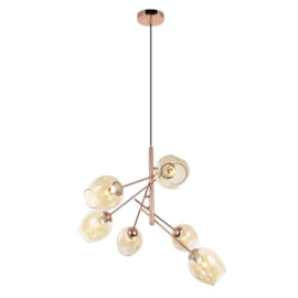 PENDENTE CUTIE 72X60,5CM METAL COBRE E VIDRO CHAMPAGNE | STUDIOLUCE WHITE PD1331CH