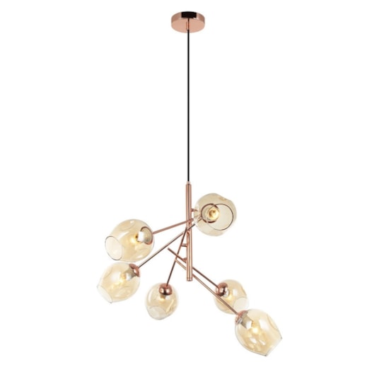 PENDENTE CUTIE 72X60,5CM METAL COBRE E VIDRO CHAMPAGNE | STUDIOLUCE WHITE PD1331CH