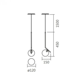 PENDENTE DELTA 45X12X15CM ALUMÍNIO E VIDRO | SPOTLINE 786/1 PENDENTE DELTA 45X12X15CM ALUMÍNIO E VIDRO | SPOTLINE 786/1