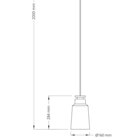 PENDENTE DISEGNO 1X E27 Ø16X200CM METAL BRANCO/MADEIRA CLARA | FLAVO FP1030BT