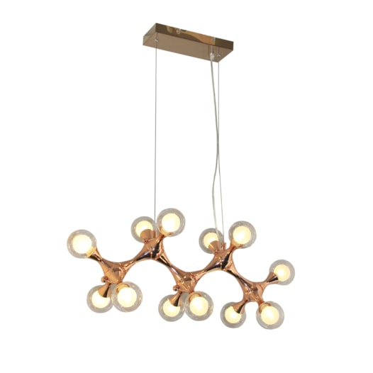 PENDENTE DNA 68X27X33CM METAL COBRE E VIDRO TRANSPARENTE FOSCO | STUDIOLUCE WHITE PD1298 PENDENTE DNA 68X27X33CM METAL COBRE E VIDRO TRANSPARENTE FOSCO | STUDIOLUCE WHITE PD1298