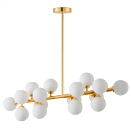 PENDENTE DORNAN 25X90X25CM METAL E VIDRO DOURADO | NORDECOR 2422