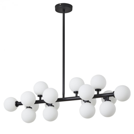 PENDENTE DORNAN 25X90X25CM METAL E VIDRO PRETO | NORDECOR 2423