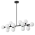 PENDENTE DORNAN 25X90X25CM METAL E VIDRO PRETO | NORDECOR 2423