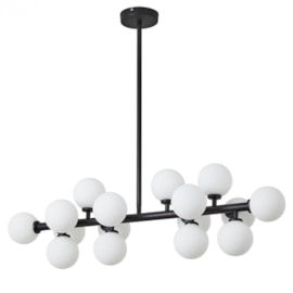 PENDENTE DORNAN 25X90X25CM METAL E VIDRO PRETO | NORDECOR 2423 PENDENTE DORNAN 25X90X25CM METAL E VIDRO PRETO | NORDECOR 2423