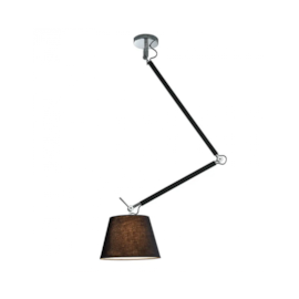 PENDENTE DRAIN 1XE27 140X64CM METAL E TECIDO PRETO | STUDIOLUCE BLACK PD976PT PENDENTE DRAIN 1XE27 140X64CM METAL E TECIDO PRETO | STUDIOLUCE BLACK PD976PT