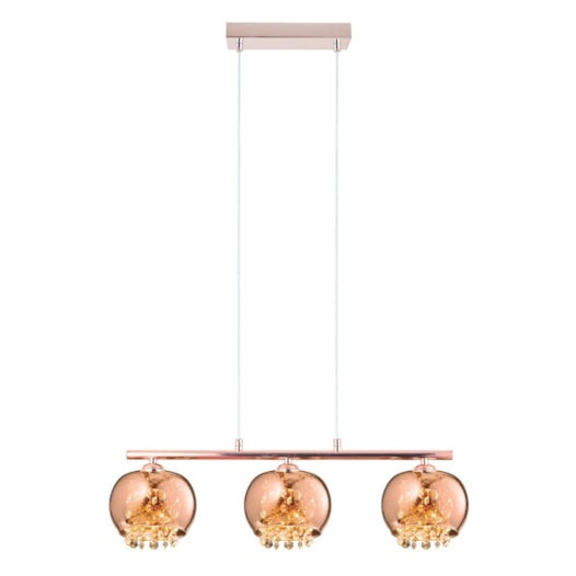 PENDENTE DUBLIN 3XG9 15,7X57X13CM CRISTAL, VIDRO E METAL COBRE E TRANSPARENTE | STUDIOLUCE WHITE QPD PENDENTE DUBLIN 3XG9 15,7X57X13CM CRISTAL, VIDRO E METAL COBRE E TRANSPARENTE | STUDIOLUCE WHITE QPD