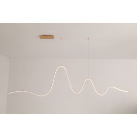 PENDENTE DUNE DOURADO 34W 3000K 2550lm BIVOLT 20lm 1570MM | SL ILUMINAÇÃO 520 PENDENTE DUNE DOURADO 34W 3000K 2550lm BIVOLT 20lm 1570MM | SL ILUMINAÇÃO 520