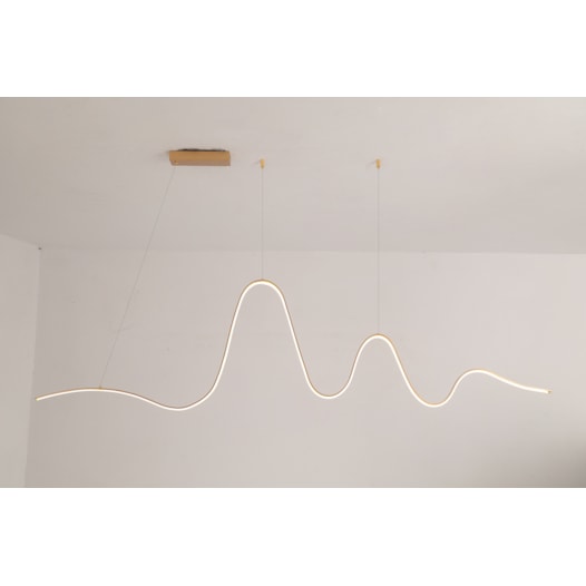 PENDENTE DUNE DOURADO 34W 3000K 2550lm BIVOLT 20lm 1570MM | SL ILUMINAÇÃO 520 PENDENTE DUNE DOURADO 34W 3000K 2550lm BIVOLT 20lm 1570MM | SL ILUMINAÇÃO 520