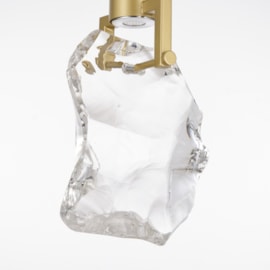 PENDENTE EANI Ø10X14CM CRISTAL E ALUMÍNIO OURO FOSCO | NORDECOR 2589 PENDENTE EANI Ø10X14CM CRISTAL E ALUMÍNIO OURO FOSCO | NORDECOR 2589