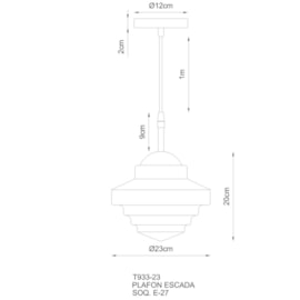 PENDENTE ESCADA Ø23CM LATÃO | GOLDEN-ART T933-23LT PENDENTE ESCADA Ø23CM LATÃO | GOLDEN-ART T933-23LT