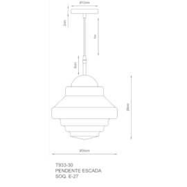 PENDENTE ESCADA Ø30CM LATÃO | GOLDEN-ART T933-30LT PENDENTE ESCADA Ø30CM LATÃO | GOLDEN-ART T933-30LT