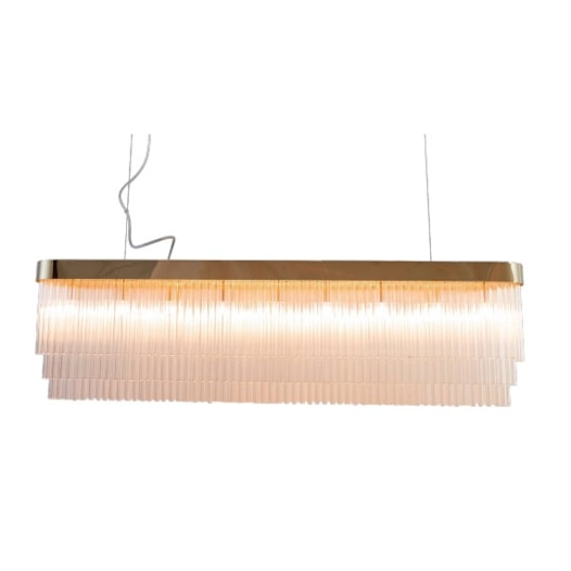 PENDENTE ESPINO 9XG9 HALOPIN 25W 14,6X102X28CM METAL E CRISTAL TRANSPARENTE E DOURADO | BELLA ILUMINAÇÃO ESP1PD01TR10