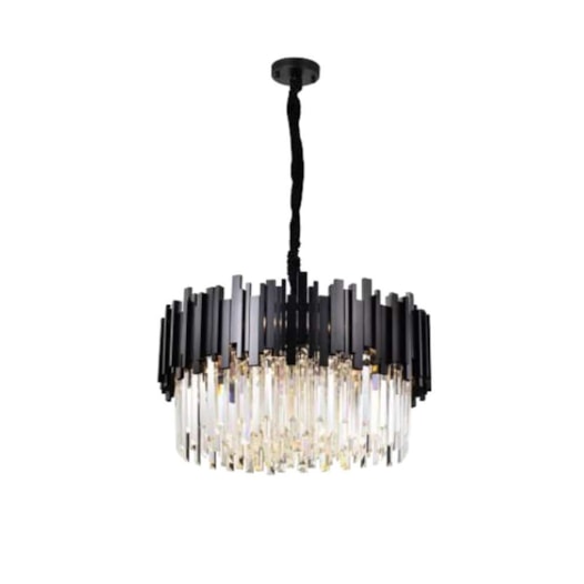 PENDENTE FANCY REDONDO Ø60CM CRISTAL E METAL PRETO | SKYLIGHT SKY-3013PT PENDENTE FANCY REDONDO Ø60CM CRISTAL E METAL PRETO | SKYLIGHT SKY-3013PT
