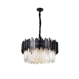 PENDENTE FANCY REDONDO Ø60CM CRISTAL E METAL PRETO | SKYLIGHT SKY-3013PT PENDENTE FANCY REDONDO Ø60CM CRISTAL E METAL PRETO | SKYLIGHT SKY-3013PT