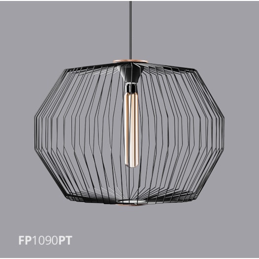 PENDENTE FILO 1X E27 Ø60X200CM METAL PRETO/MADEIRA | FLAVO FP1090PT PENDENTE FILO 1X E27 Ø60X200CM METAL PRETO/MADEIRA | FLAVO FP1090PT