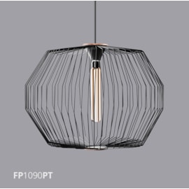 PENDENTE FILO 1X E27 Ø60X200CM METAL PRETO/MADEIRA | FLAVO FP1090PT PENDENTE FILO 1X E27 Ø60X200CM METAL PRETO/MADEIRA | FLAVO FP1090PT